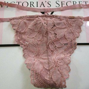 VICTORIA'S SECRET PINK Chenille Lace V-String Thong Panty S M L XL 2XL